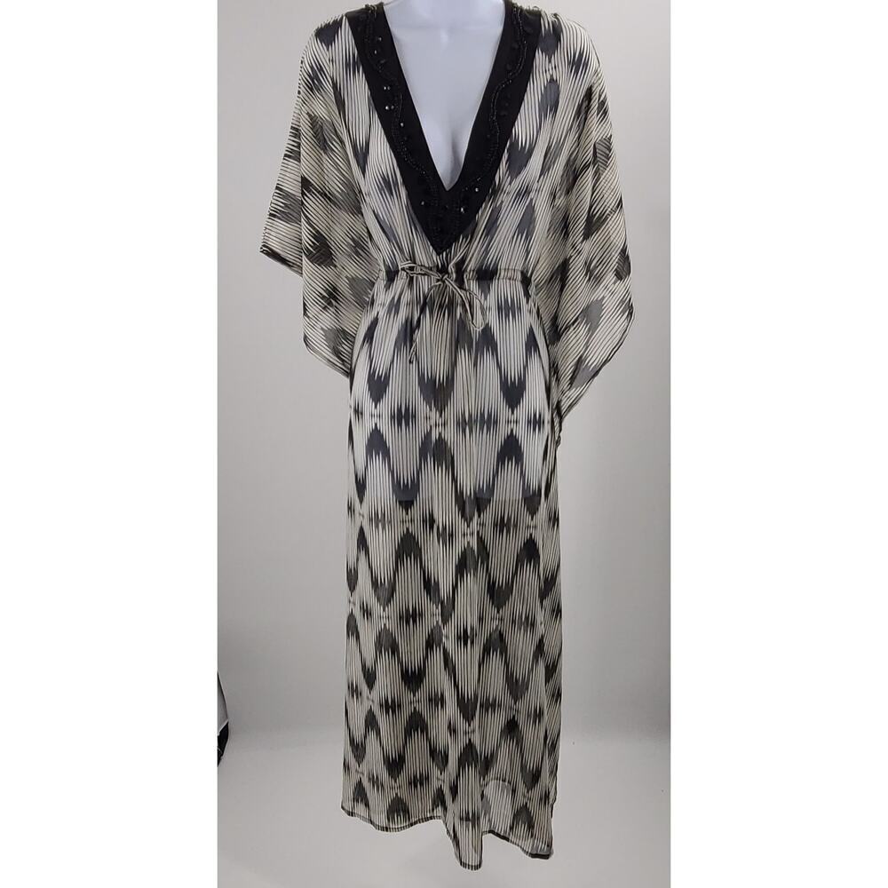 Club Z Collection women's cover up black Size Large beachy resort wear maxi